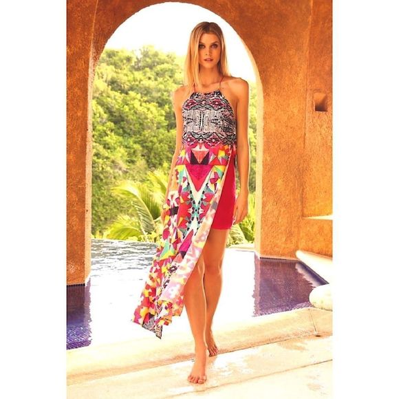 Boston Proper Pinwheel Multi Color Maxi Dress - Picture 1 of 5